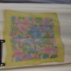 Mod floral design 28" square chiffon scarf